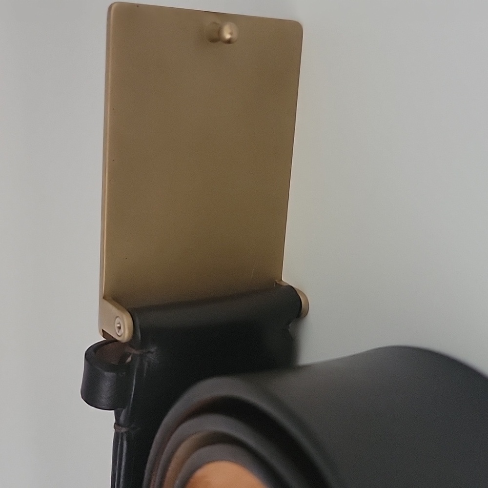 Louis Vuitton Black Belt with Brass Buckle Size 32 - Picture 2 of 10